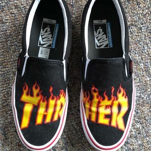 Limited edition thrasher vans pro slip ons